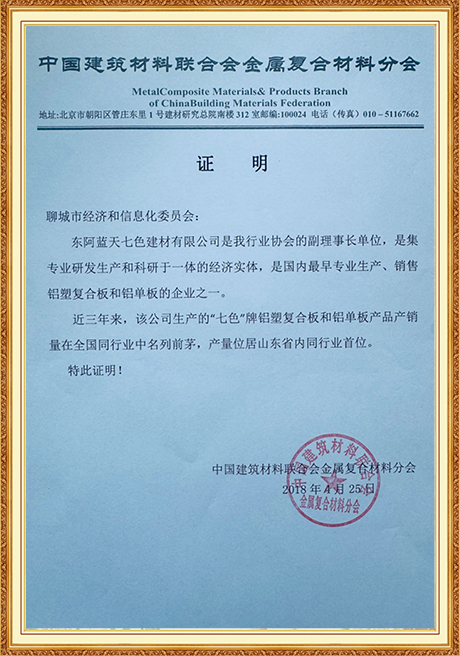 Certificate Of Honor